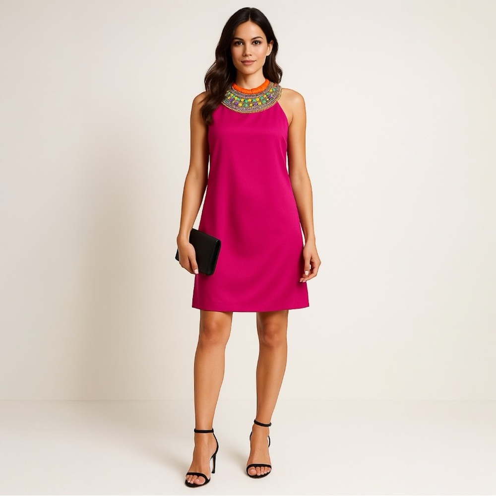 KAS New York - Jewel Neck Designer Dress
